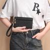Fashion Double Zipper Straw Wallet Zipper Closure Handmade Mini Wallet Woven Texture Durable Straw Coin Purse For Lady