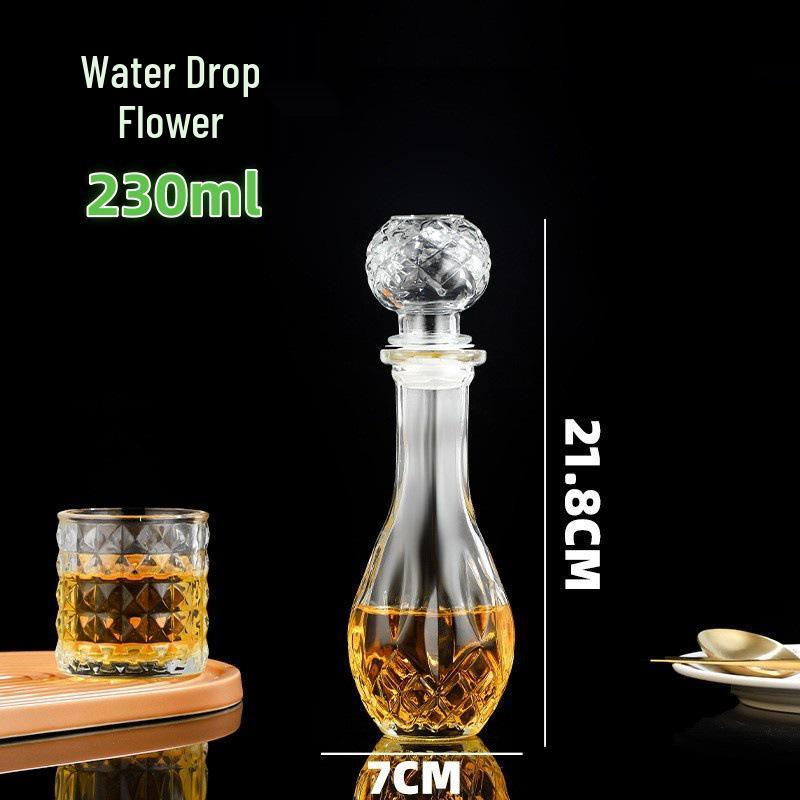 European Crystal XO Glass Decanter: Transparent Whiskey and Wine Bottle