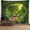 Window View Tapestry Wall Hanging Bedroom & Living Room Wall Decor Backdrop Tree Hollow Stove Hanging Large Tapestry