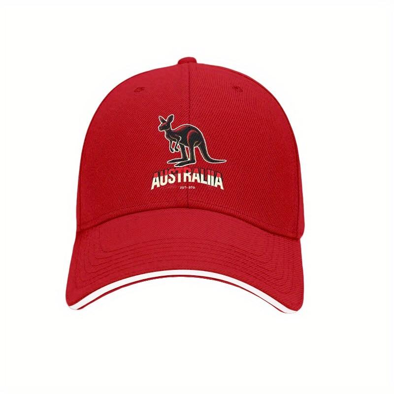 Kangaroo Australia Graphic Baseball Cap Polyester Adjustable Outdoor Sports Casual Cap for Unisex Women Adjustable