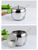 304 Stainless Steel Spice Jars with Spoons — Visible Salt & Sugar Containers for Kitchen & Hotel Use