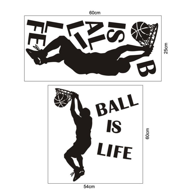 Wall Sticker Ball Is Life Sport Playing Basketball Mural Decor Waterproof Decal