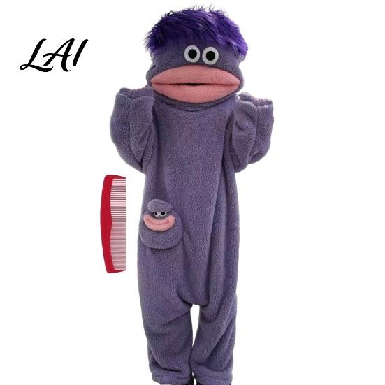 Gemütliches Lounge-Set Kinder Erwachsene Lustiger Großer Mund Onesie Lustiger Unisex Fleece Kapuzen-Schlafanzug Lockerer Sitz Loungewear Plus Size Plüsch Zuhause mit Kamm Und Hausschuhen M violett