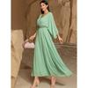 New Arrival Middle East Dubai Sexy V-neck Hand-Stitched Diamond Swing Dress Hand Sewn Diamond Dress