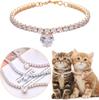 Luxus-Herz-Kristall-Haustierhalsband, verstellbare Strass-Halskette für Katzen & kleine Hunde
