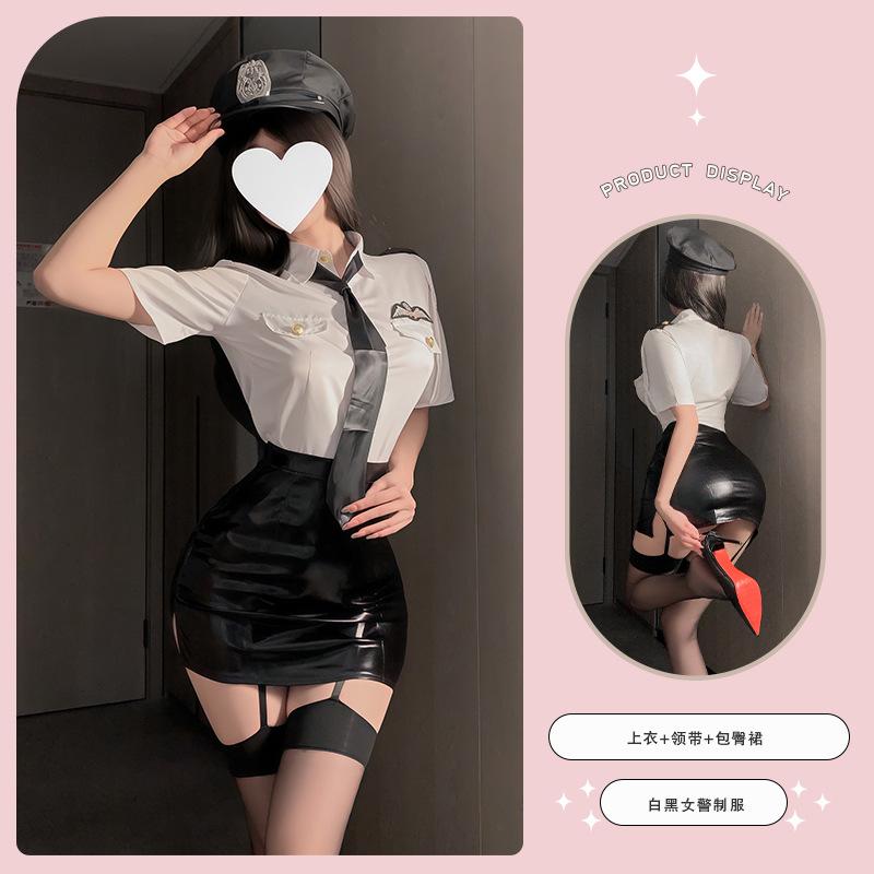 Sexy uniforme da hostess da capitano completo costume cosplay femminile desiderio puro live streaming host drag poliziotta cos suit nightclub