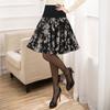 Skirt for Women Casual Versatile Elastic High Waist Long Loose Trousers Plus Size Double Layer Stretchy Slim Floral Skirt
