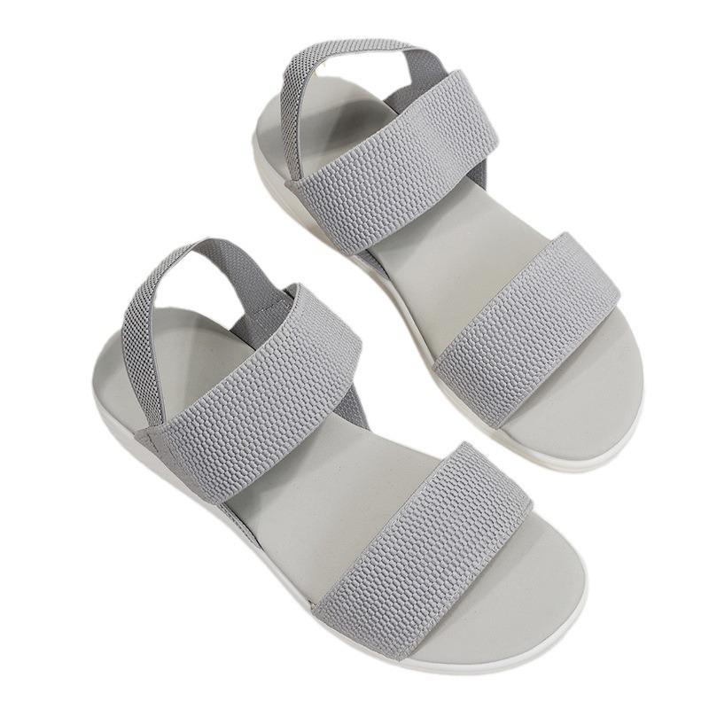 Casual Sandals Women's 2025 Summer Platform Platform Heel Wedge Fish Mouth Elastic One-line Strap Plus Size Sandals Women's Shoes