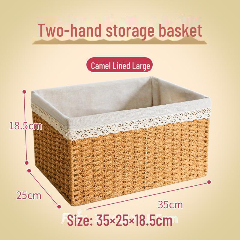 Cesta tejida de almacenamiento para escritorio para refrigerios, juguetes y artículos diversos