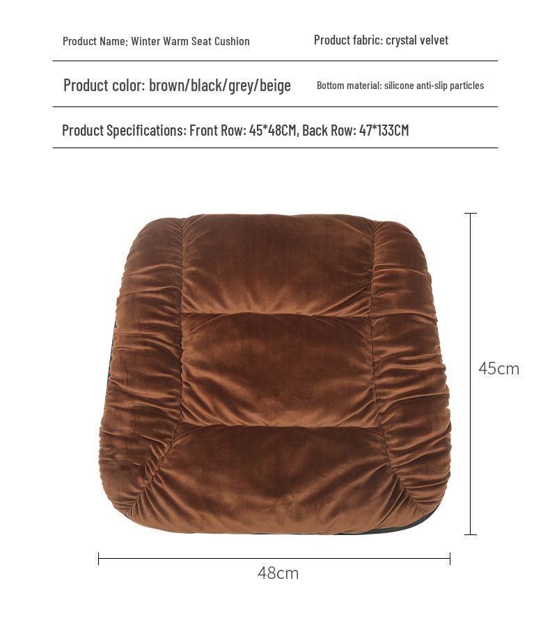 Winter Plush Car Seat Cushion Set: Thickened Warm Three-Piece Short Plush for Rear Row