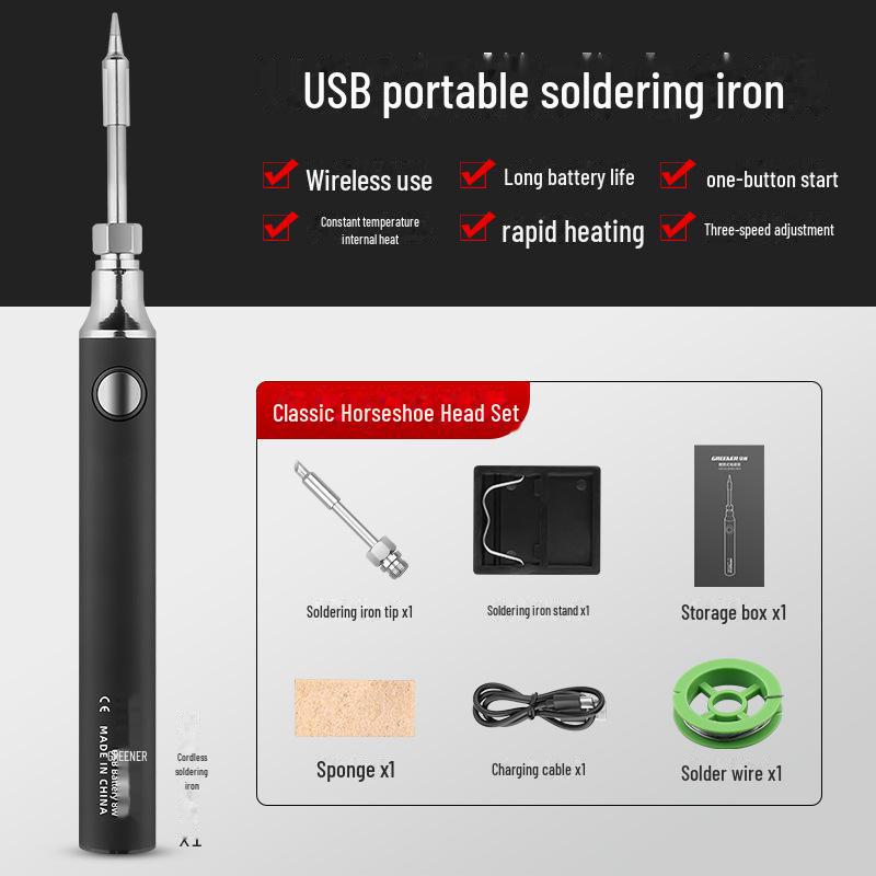 Green Forest USB Rechargeable Wireless Soldering Iron Pen for Household and Repair Tasks