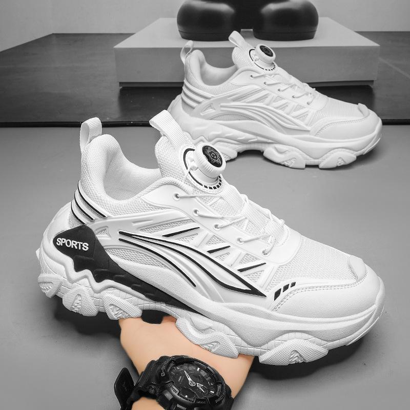 Men's Shoes Autumn New Mecha Leather Surface Rotating Buckle Dad Shoes Platform Casual Sports Shoes Youth Fashion Shoes