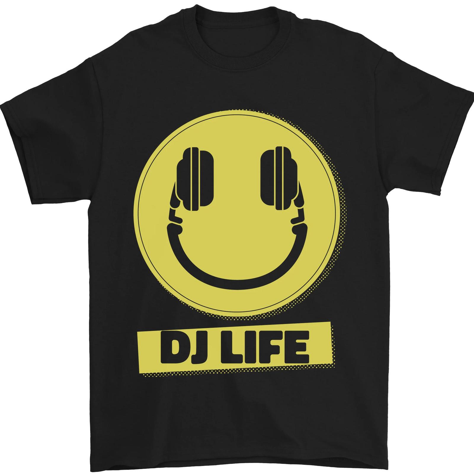 

26 Headphones DJ Life Acid Face Vinyl Decks Mens T-Shirt 100% Cotton Unisex T-Shirt XL