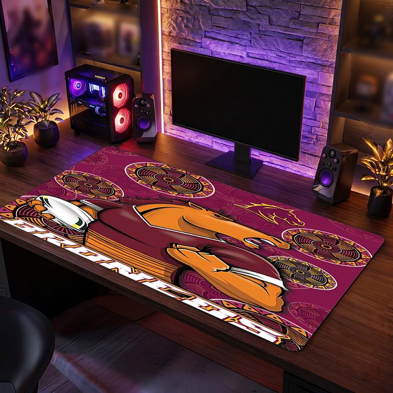 Brisbane Broncos Pattern Mousepad Anti?Slip Rubber Desk Pad For Gaming Working Desktop Decoration