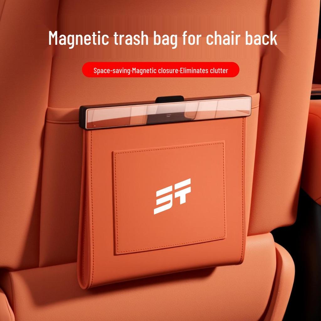 Compatible with Jetour X95 and ShanHai T1 DaSheng: Magnetic Waterproof Car Trash Bag & Seatback Leather Cleaning Bag