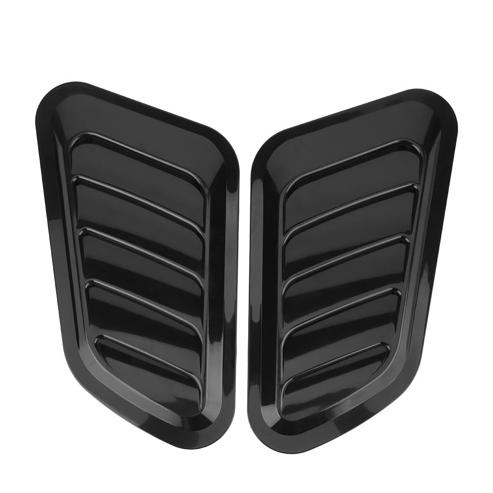 2Pcs Car Decorative Air Intake Turbo Hood Vent Cover Car Decoration AccessoriesBlack