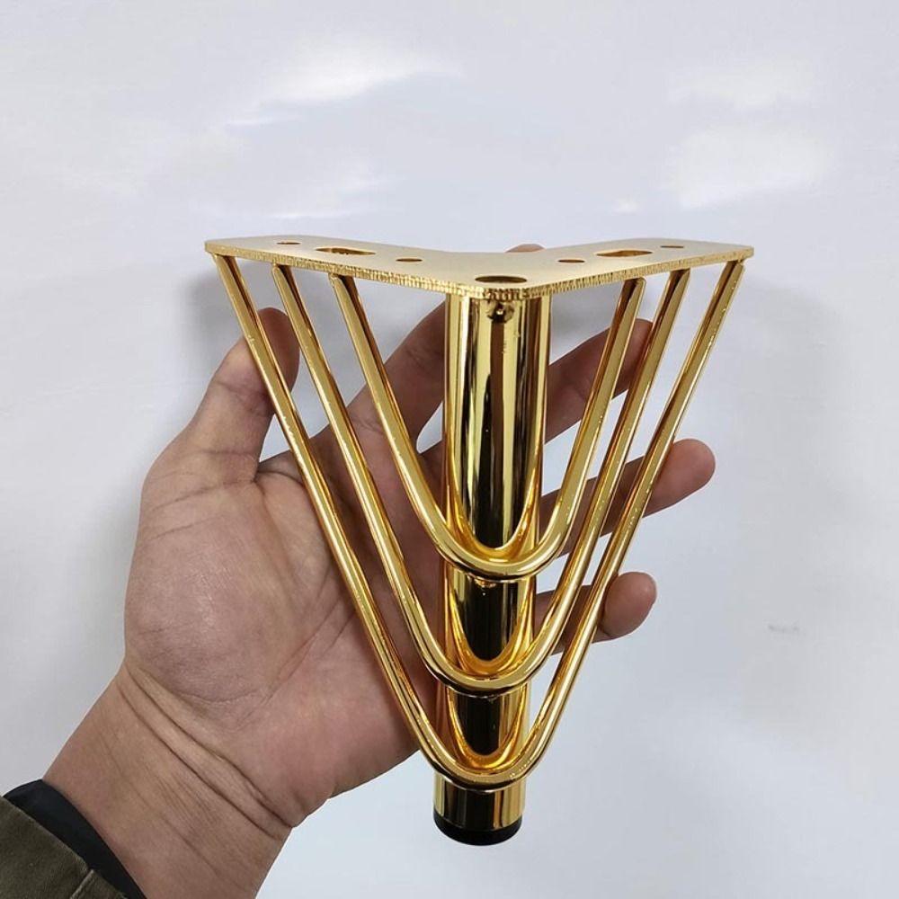 Golden Color Metal Furniture Feet 15cm Height Triangular Metal Legs  Home DIY