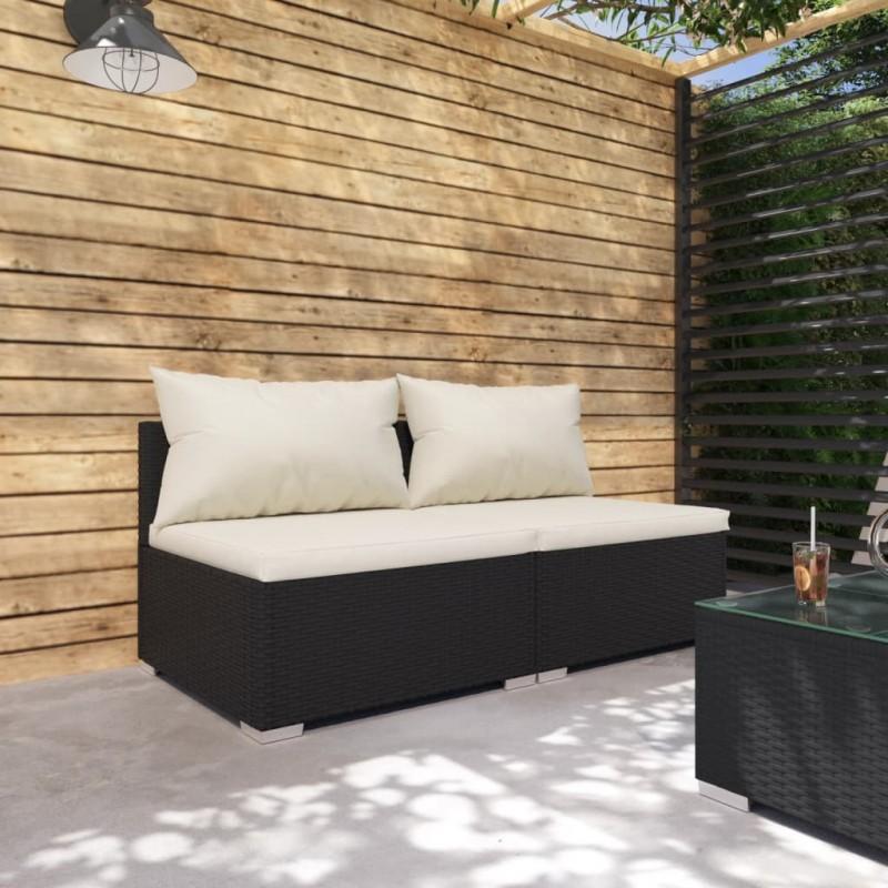 Day and Night - Day and Night 2-piece Garden Furniture Set and Black Synthetic Rattan Cushions