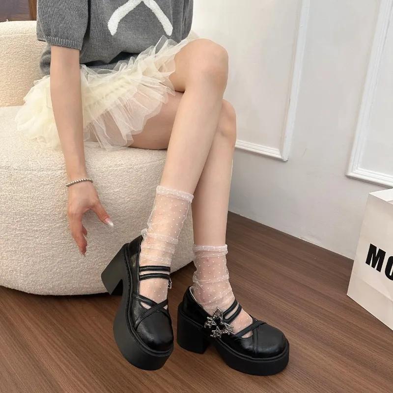 

Fashion 2025 hot sale Ladies Shoes Shallow Women s High Heels Fashion Metal Decoration Dress New Round Toe Super High Mary Jane Shoes 39 чёрный