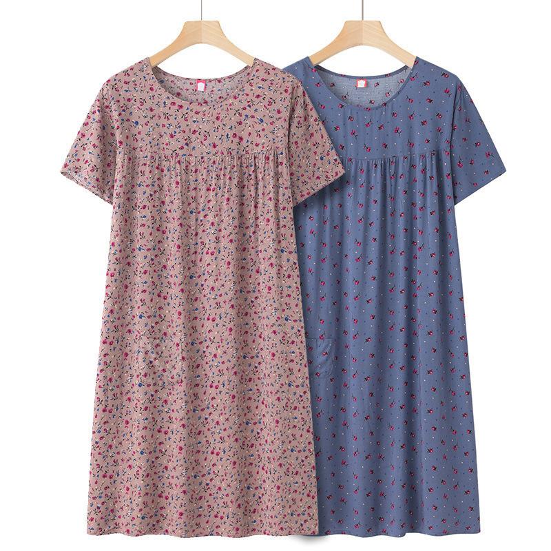 Vêtements de nuit d'âge moyen pour personnes âgées, vêtements d'intérieur à manches courtes, vêtements de nuit d'été pour personnes âgées, robes d'intérieur amples