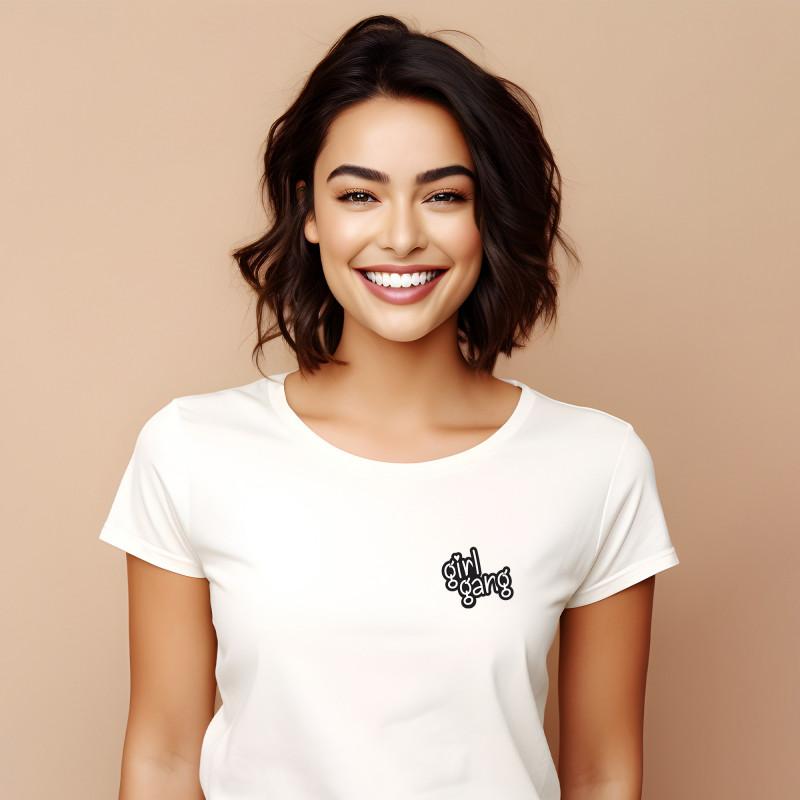 T-shirt Femme - GIRL GANG CŒUR S blanc