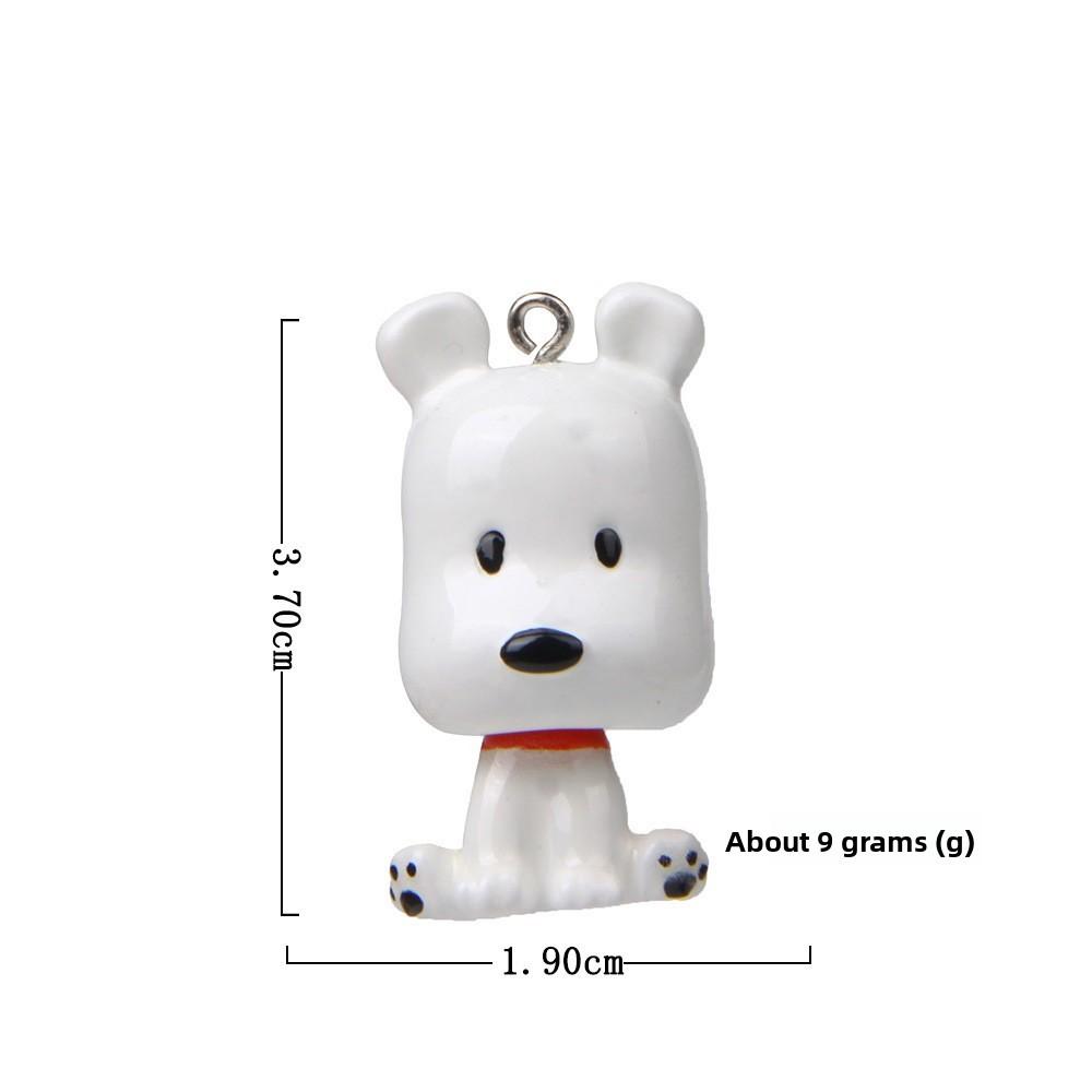 

Cute White Coffee Colored Dog Cat Sitting Mini Pendant Diy Decorative Accessory White Dog