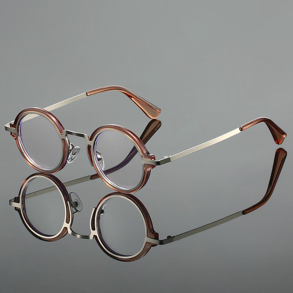 Punk Round Glasses Men Fashion Blue Light Blocking Eyewear Women Trendy Vintage Brand Design Optical Frames for Reading