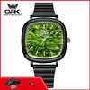 OPK 8143 Men's Quartz Wristwatch Waterproof Luminous Square Dial Steel Strap Business Dress Luxury Watch for Man