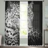 Leopard Afrika Beast Fierce Gaze Vorhänge für Kinderzimmer Küche Paravent für Wohnzimmer Urlaubsdeko Voile Vorhang