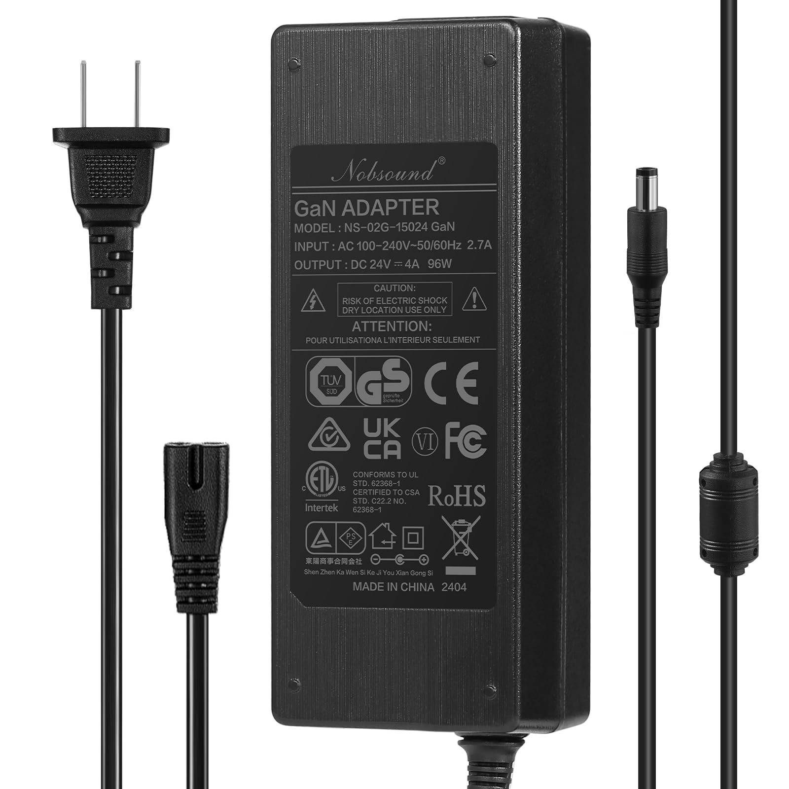 

Douk Audio 96W 24V/4A DC Power Adapter, AC Adapter with 100-240V Wide Voltage Range, GaN Technology for Digital Amplifiers