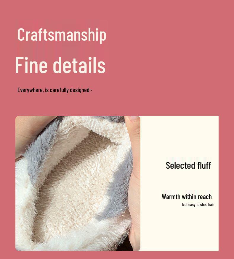 Men's and Women's Shark Cartoon Cotton Slippers: Non-slip, Plush, Thick-soled, Full Heel, Indoor/Outdoor Winter Warm Footwear