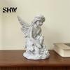 Angel Sculptures for Home Decor Flower Fairy Statue, Outdoor Weatherproof Yard Art Sculpture, Garden Statues Resin Figurine Desktop Windowsill