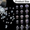 300pcs Mixed Sizes Crystal Rondelle Light AB Gems Loose Beads Clear Crystal Glass Crafts Shiny Jewelry DIY Necklace Kit