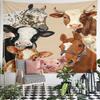 Farm Animals Portrait Artwork Pattern Wall Hanging Tapestry Decorative Tapestry Home Decor for Bedroom and Living Room