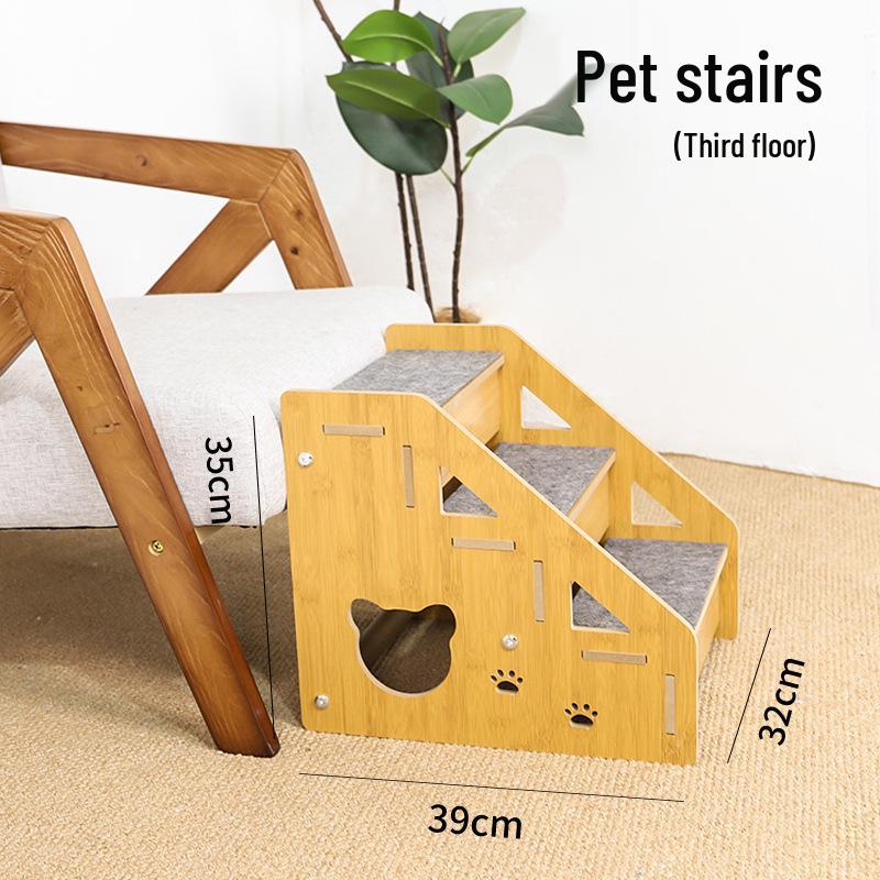 Sturdy Cat Climbing Ladder: Anti-Slip, Durable Scratching Board with Stable Slope to Protect Joints