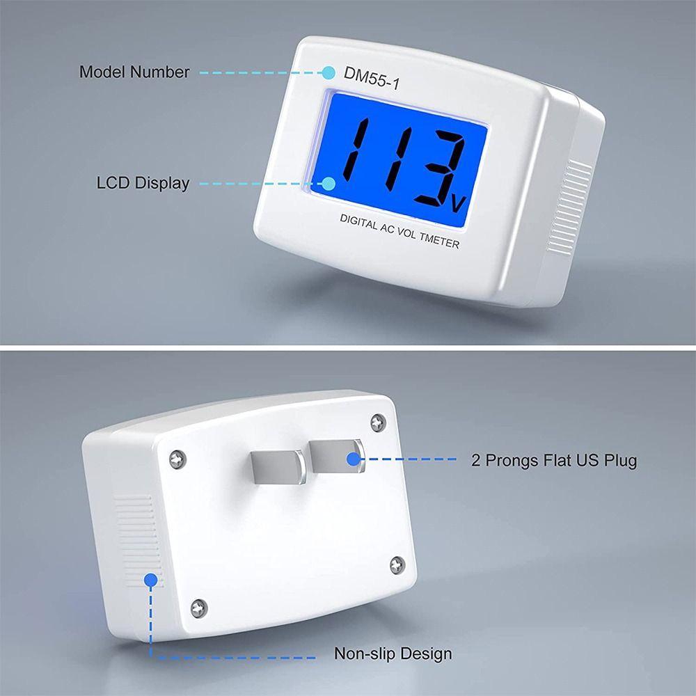 Appliance AC Meter Wall Flat Voltage Meter Digital Voltmeter Socket Voltage Tester Plug Volt Meter