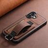 SUTENI H13 For iPhone 16 Case Litchi Texture Leather+TPU+PC Cover with Card Holder Kickstand