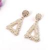 European & American Style Geometric Metal Hollow Triangle Earrings for Women