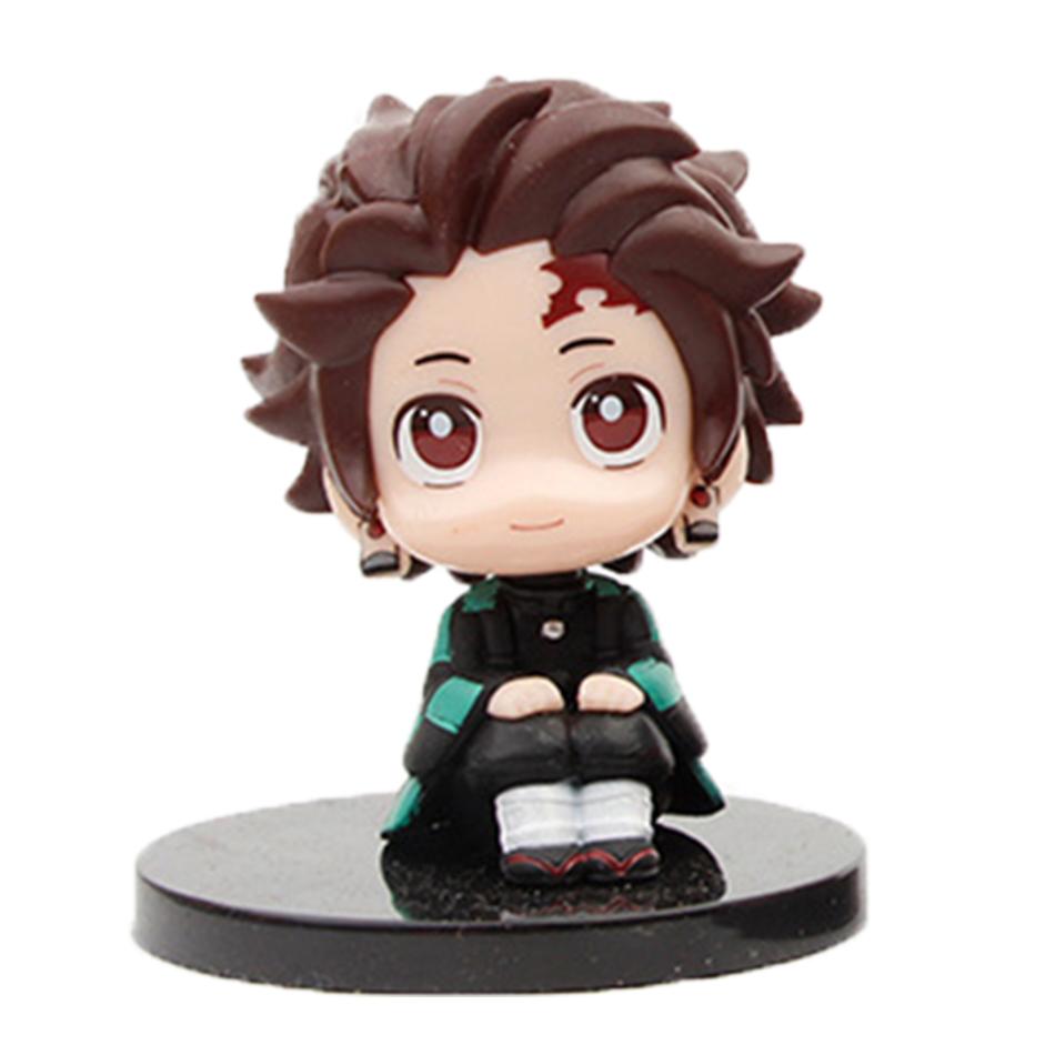 Demon Slayer Anime Character Q Version Sitting Stove Door Charcoal Jiro You Bean Mini Handmade PVC Model Birthday Christmas Gift