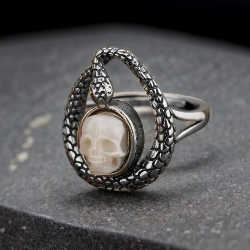 European and American Spiral Skull Ring Punk Street Jewelry Accessories Environmentally Friendly Material