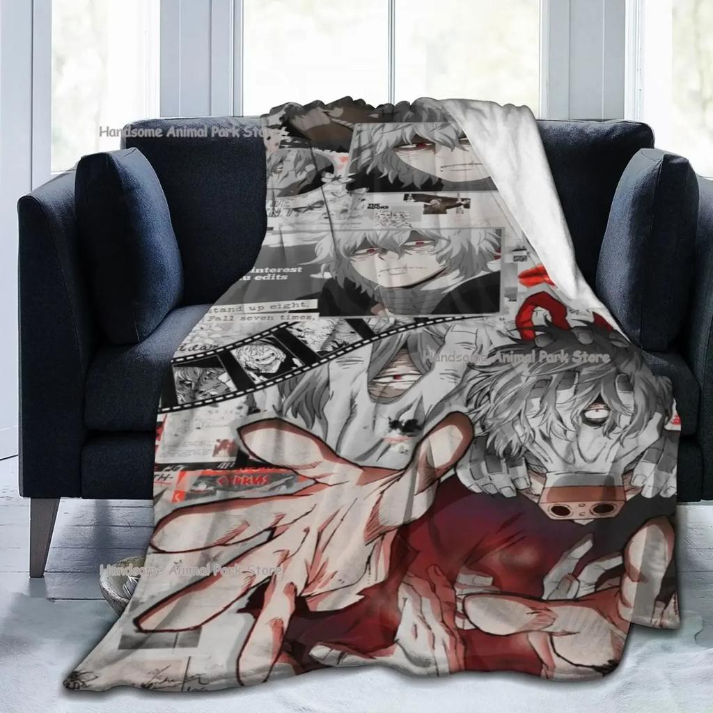 My Hero Academia Collage Anime Shigaraki Fleece Flannel Throw Blanket Cozy Warm Throws for All Season Super Soft Blanket for Bed