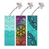 3Pcs Special Shaped Colorful Flower Diamond Bookmark Art Project DIY Diamond Bookmark with Crystal Pendant for Home Office