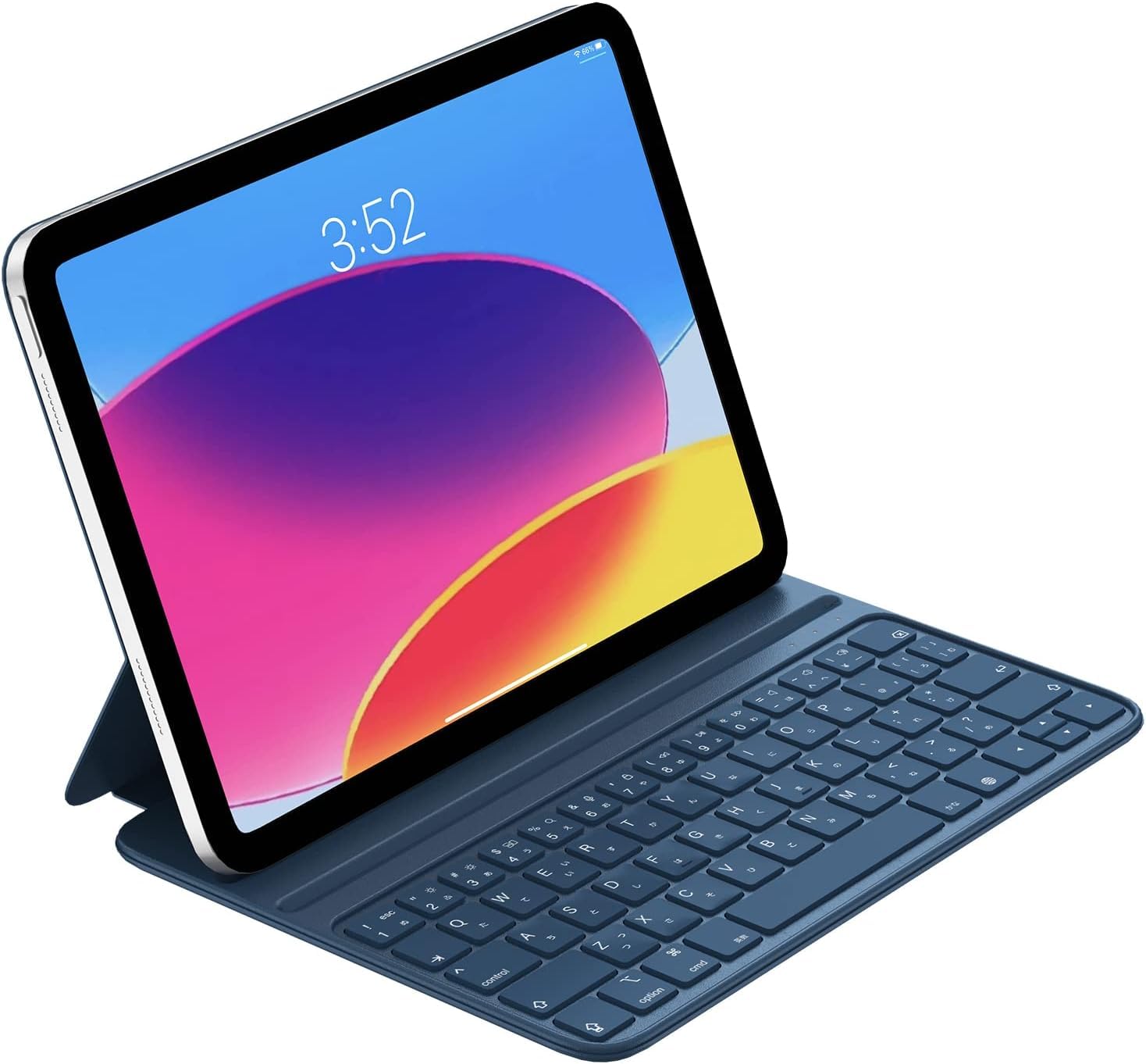 

Чехол-клавиатура HOU совместима с iPad 10-го поколения, дюймовая магнитная адсорбционная комбинация клавиш, угол наклона и устойчивость к царапинам, легкая и тонкая клавиатура ультрамарин синий