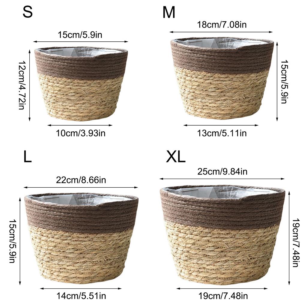 Rattan Flower Pots Yard Plant Pots Flower Basket Flowerpot Storage Box For Vegetables