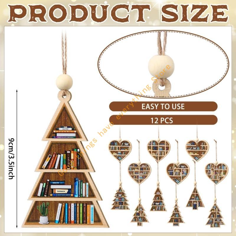 Wooden Christmas Tree Decorations Natural Handcrafted Holiday Ornament 55KF