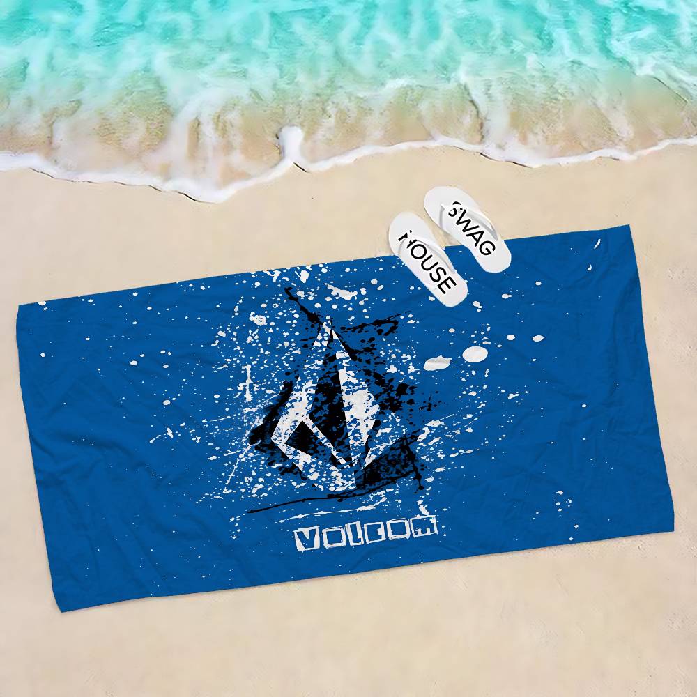 V-Volcoms LOGO Beach Towel Colorful Bath Towels for Girl Microfiber Quick Dry Sand Free Beach Yoga Spa Gym Pool