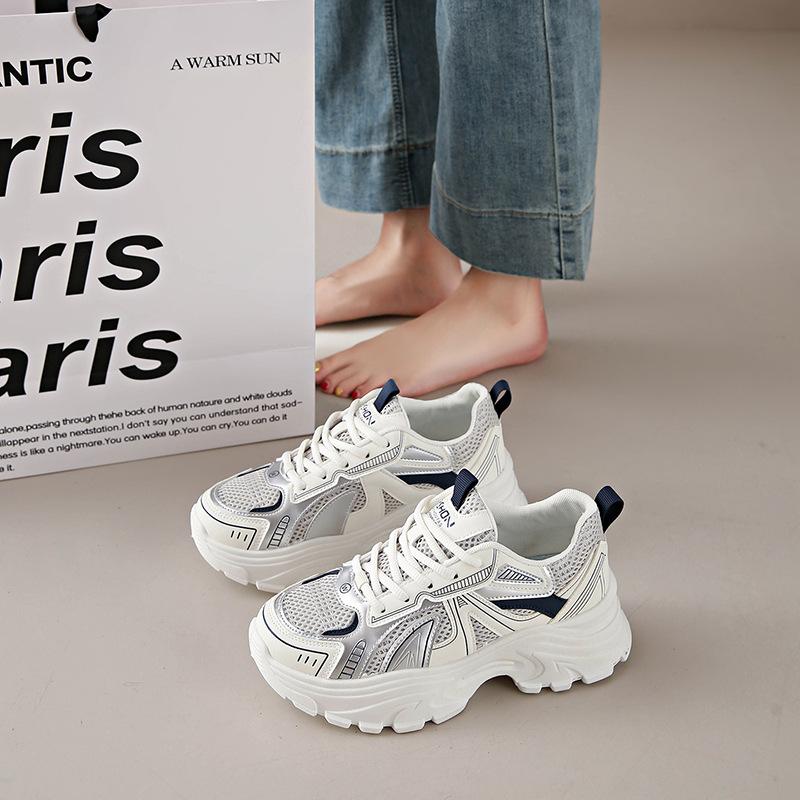 Daddy Shoes Women's Autumn New Versatile Student Thick Baseplate Shoes Women's Casual Shoes Breathable Women's Shoes