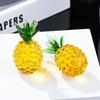 Handcrafts Crystal Pineapple Figurine Elegant Glass Artificial Fruit Sculpture Ornament for Home and Office Table Decors