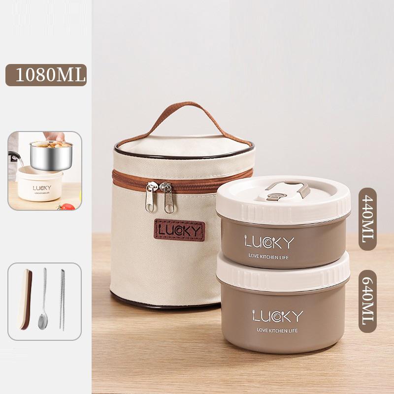 1Set Lunch Box Portable Insulated Lunch Container Set Stackable Bento Stainless Steel Lunch Container
