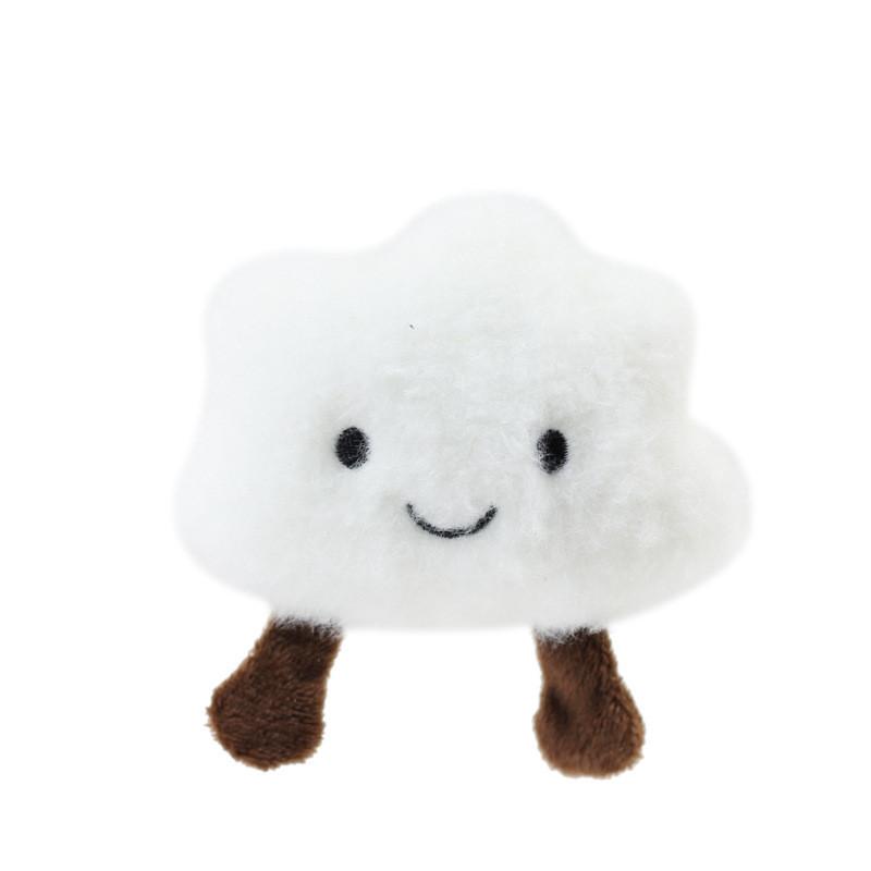 Cute Creative White Cloud Stuffed Toy Plush Cloud Figurine Bag Charm 9cm Tall